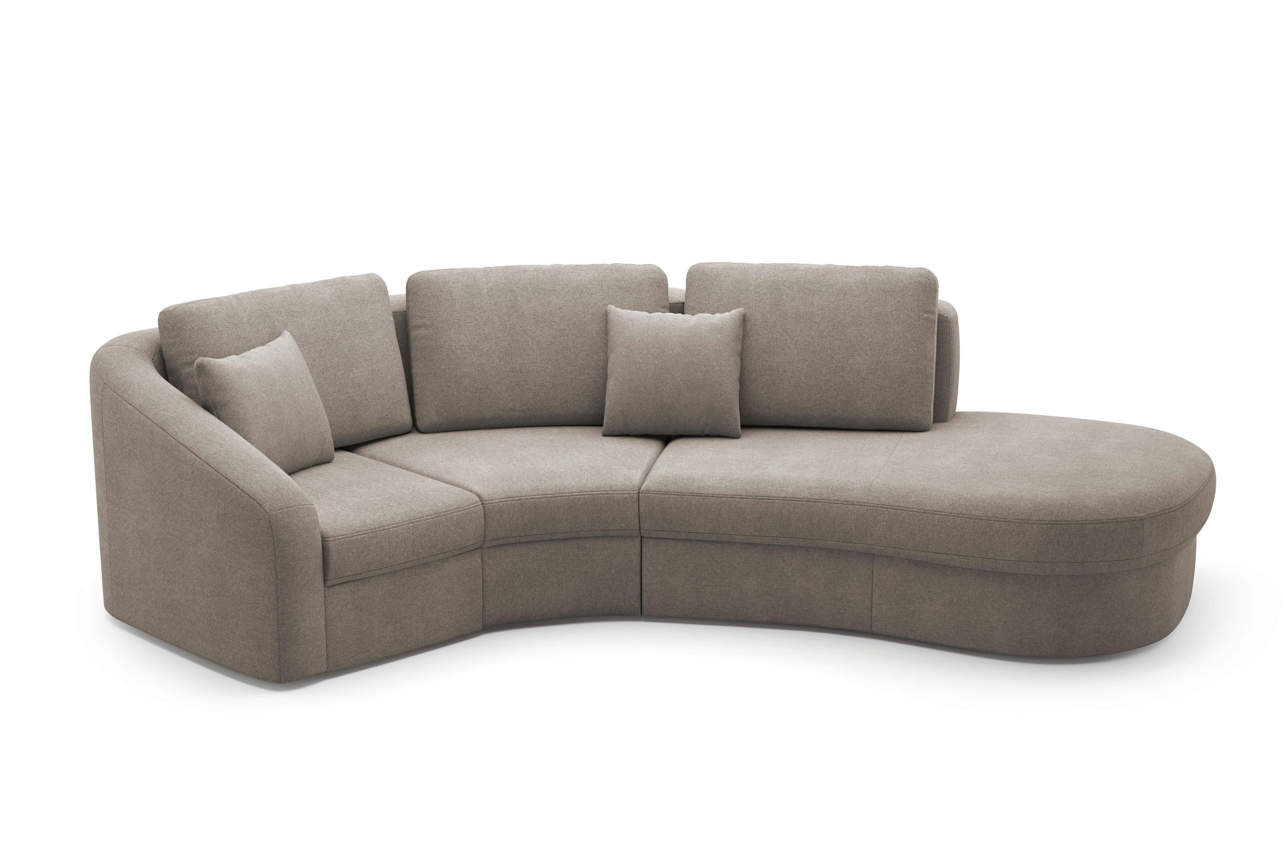 ECKSOFA in Mikrofaser Braun  - Schwarz/Braun, Modern, Kunststoff/Textil (266/230cm) - Sit & More