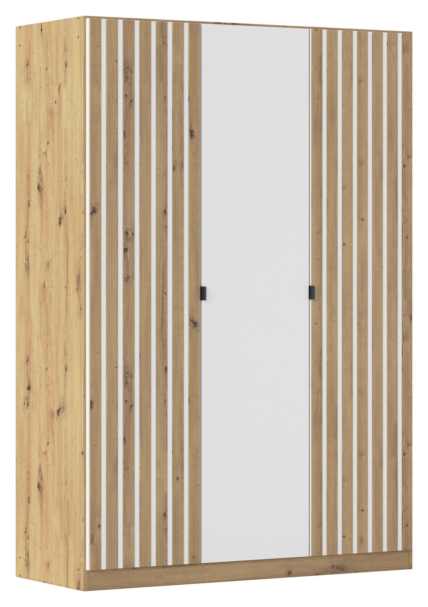 DREHTÜRENSCHRANK  in Weiß, Eiche Artisan  - Eiche Artisan/Weiß, MODERN, Holzwerkstoff/Metall (136/197/54cm) - Rauch Möbel