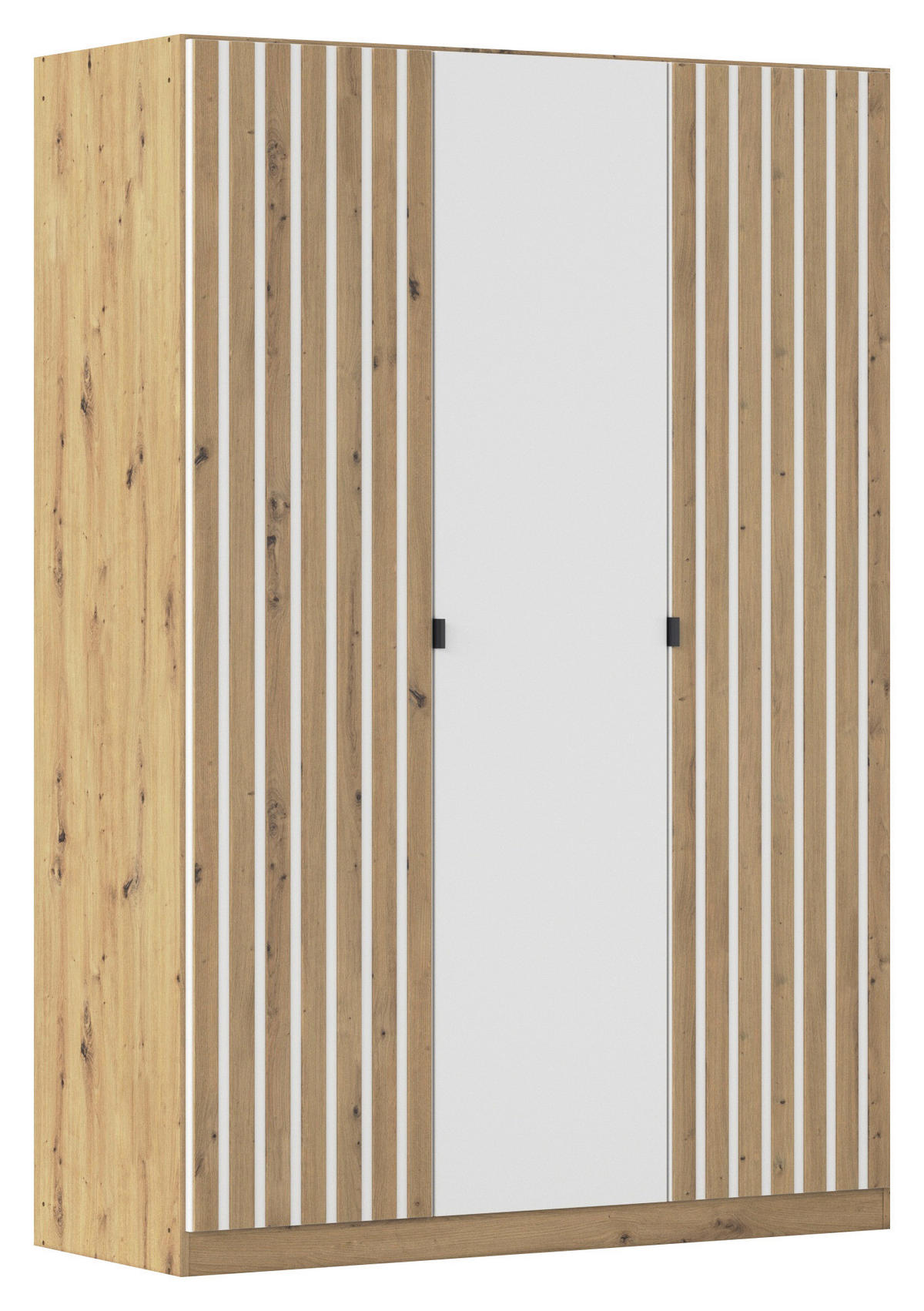 DREHTÜRENSCHRANK  in Weiß, Eiche Artisan  - Eiche Artisan/Weiß, MODERN, Holzwerkstoff/Metall (136/197/54cm) - Rauch Möbel