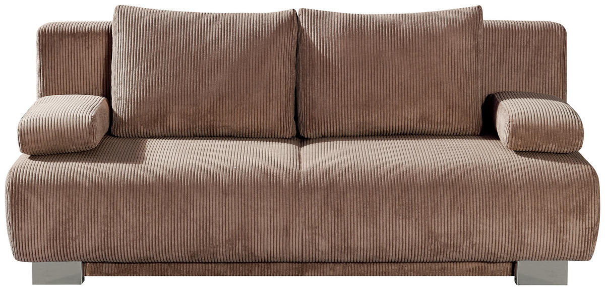 SCHLAFSOFA Cord Rosa  - Rosa, KONVENTIONELL, Textil/Metall (196/89/94cm) - Novel