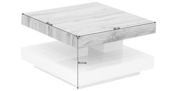 COUCHTISCH in Holzwerkstoff 60/60/35,5 cm  - Eichefarben/Weiß, Design, Holzwerkstoff (60/60/35,5cm) - Xora