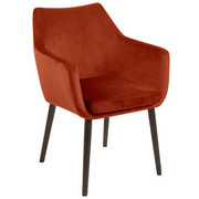 ARMLEHNSTUHL Samt Kupferfarben - Dunkelbraun/Kupferfarben, Trend, Holz/Textil (58/84/58cm) - Ambia Home