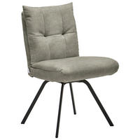 STUHL Velours  - Greige/Schwarz, Design, Textil/Metall (50/84/68cm) - Welnova