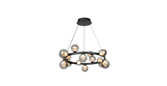 LED-HÄNGELEUCHTE Regulus 79,5/150 cm   - Schwarzbraun, Design, Glas/Metall (79,5/150cm) - Dieter Knoll