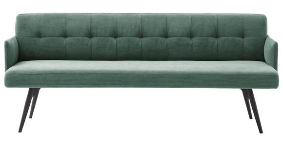 SITZBANK in Textil Grün - Schwarz/Grün, Design, Textil/Metall (206/85/69cm) - Johann Jakob