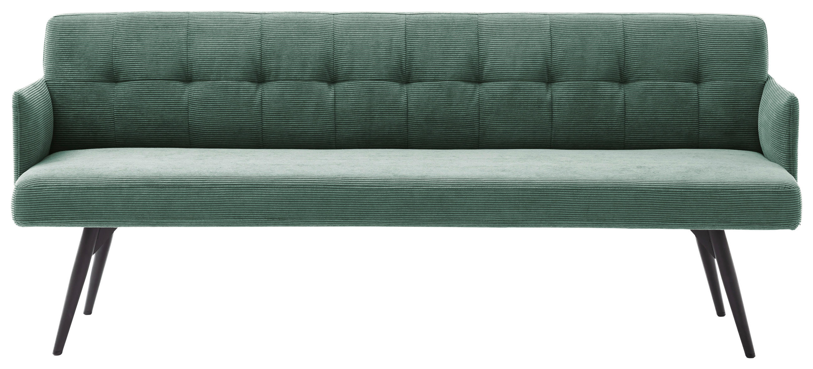 SITZBANK 206/85/69 cm Cord Grün Metall  - Schwarz/Grün, Design, Textil/Metall (206/85/69cm) - Johann Jakob