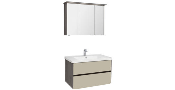 BADEZIMMER  in 92 cm  - Kaschmir/Dunkelgrau, KONVENTIONELL, Glas/Keramik (92cm) - Dieter Knoll