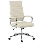 DREHSTUHL Chromfarben, Beige  - Chromfarben/Beige, KONVENTIONELL, Leder/Kunststoff (63,5/103/112.5/55,5cm) - Venda