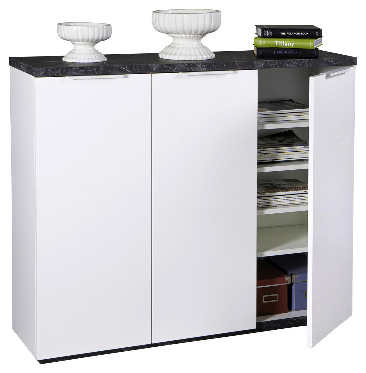 OMARA ZA ČEVLJE bela, barve hrasta - barve hrasta/bela, Moderno, kovina/leseni material (120/102,3/35cm) - Carryhome