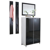 GARDEROBE 4-teilig  in 135/195/37 cm  - Anthrazit/Weiß, Design, Glas/Holzwerkstoff (135/195/37cm)