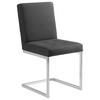 SCHWINGSTUHL  in Stahl Mikrofaser  - Edelstahlfarben/Dunkelbraun, Design, Textil/Metall (45/91/58cm) - Moderano