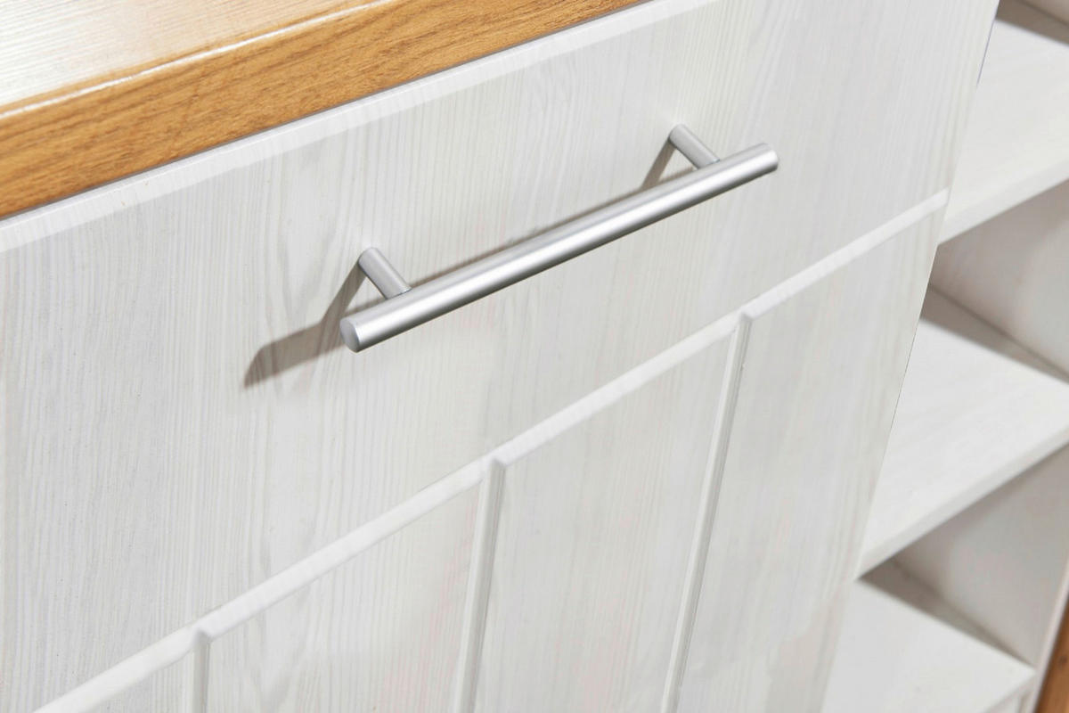 ECKKÜCHE 280/172 cm  in Weiß, Lärchefarben  - Wildeiche/Edelstahlfarben, LIFESTYLE, Holzwerkstoff/Metall (280/172cm) - Respekta