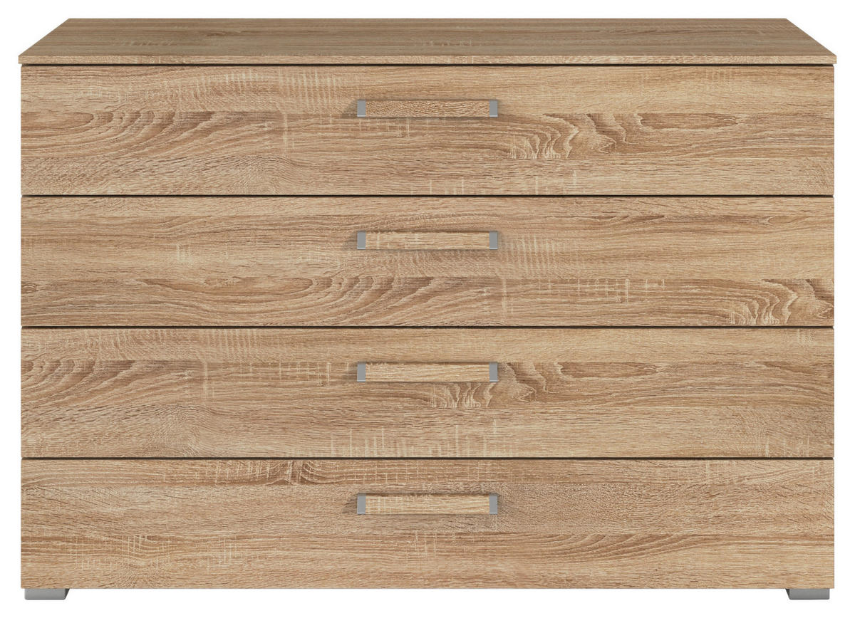 KOMMODE  in 120/81/42 cm  - Silberfarben/Sonoma Eiche, Design, Holzwerkstoff/Kunststoff (120/81/42cm) - Novel