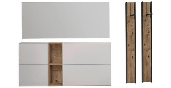 GARDEROBE  in 256/174/20 cm  - Eichefarben/Anthrazit, Design, Glas/Holz (256/174/20cm) - Johann Jakob