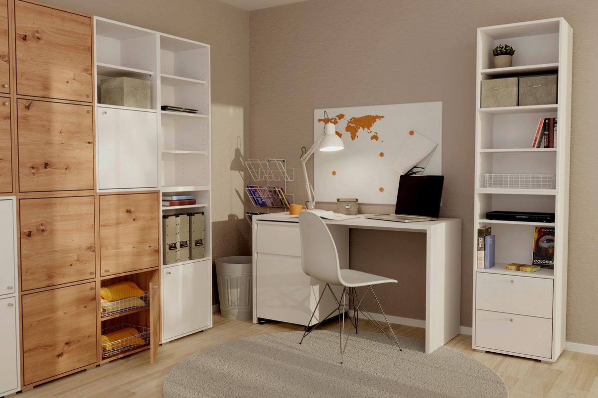 REGAL  46/96,5/33,5 cm Eiche Artisan  - Alufarben/Eiche Artisan, Design, Holzwerkstoff/Kunststoff (46/96,5/33,5cm) - MID.YOU