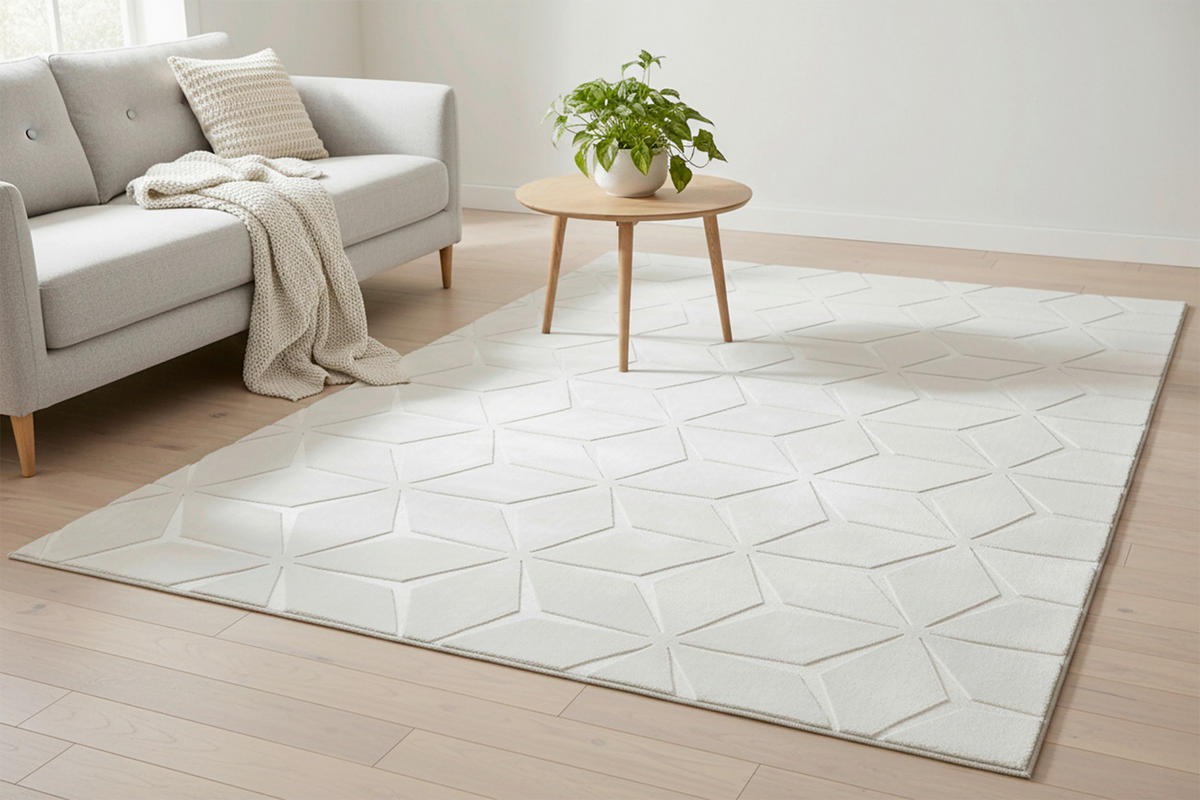RAVNO TKANA PREPROGA  Calma     200/290 cm    tkano  bela  - bela, Basics, tekstil (200/290cm) - Kayoom