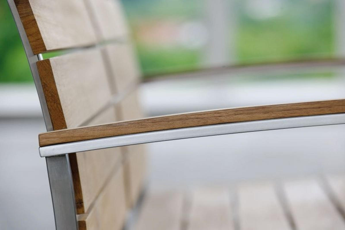 STAPELSESSEL in Holz, Metall Edelstahlfarben, Teakfarben  - Edelstahlfarben/Teakfarben, Design, Holz/Metall (58/85/55cm) - Stern