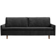 SCHLAFSOFA Flachgewebe Schwarz  - Eichefarben/Schwarz, KONVENTIONELL, Holz/Textil (220/85/98cm) - Carryhome