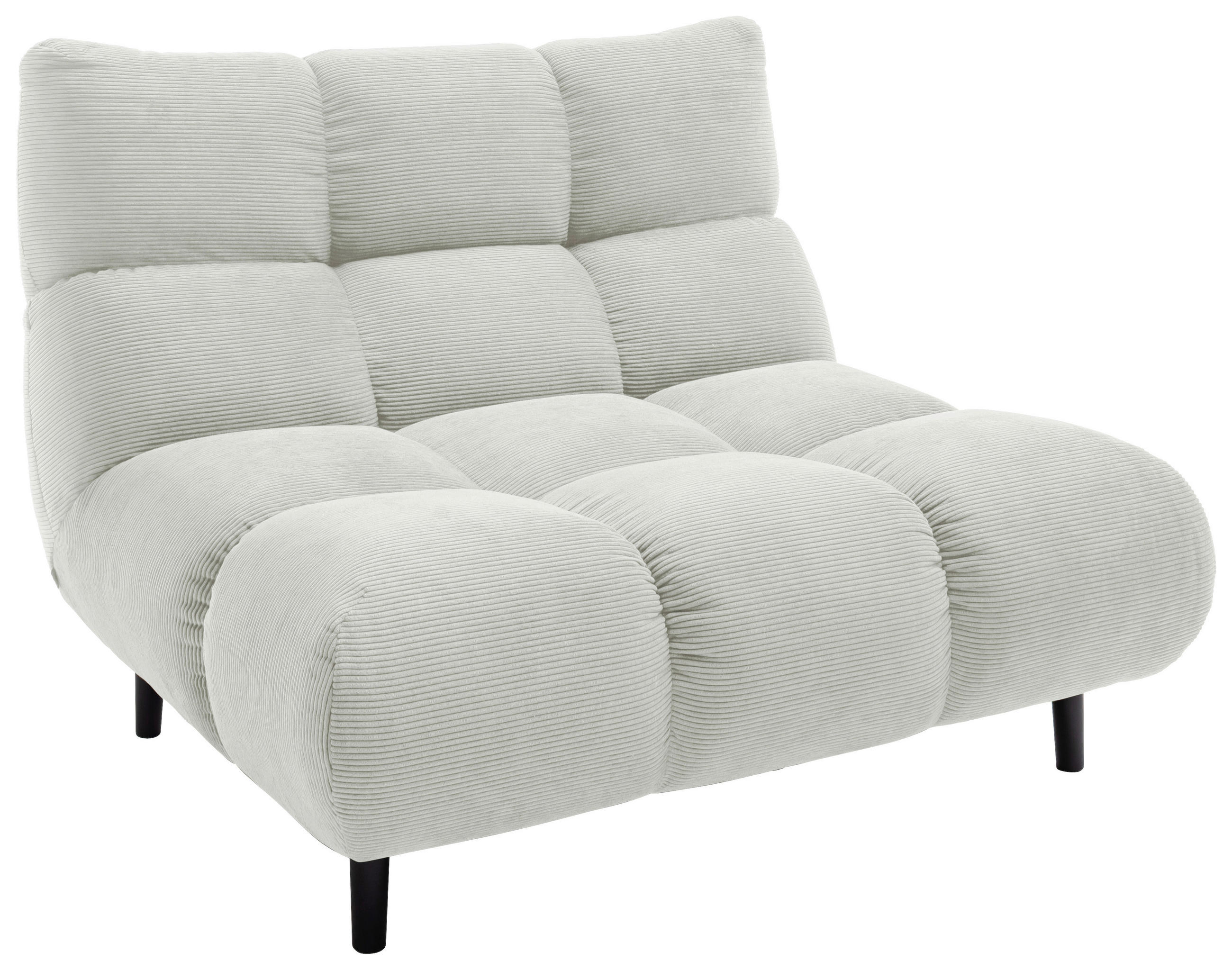 SESSEL in Feincord Weiß  - Schwarz/Weiß, Design, Holz/Textil (112/85/108cm) - Pure Home Lifestyle