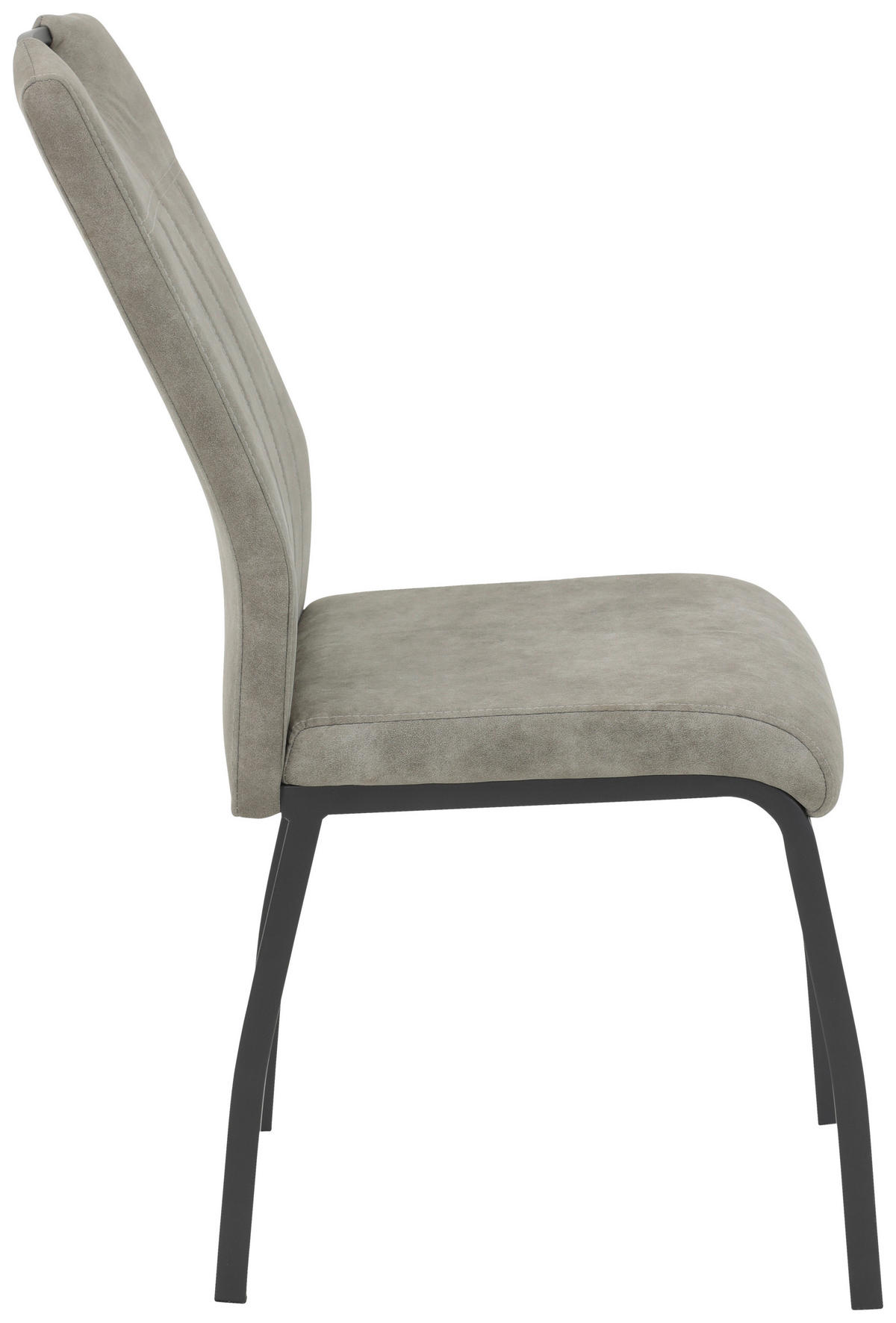 STUHL-SET 4 Stück  in Stahl Mikrofaser Metall, Textil  - Grau, MODERN, Textil/Metall (44/96/64cm) - MID.YOU