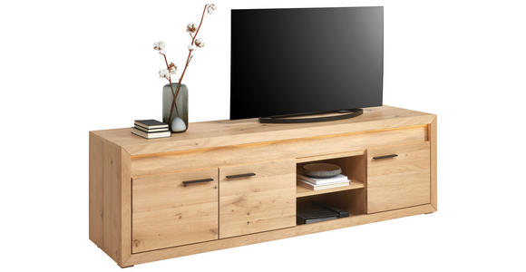 LOWBOARD  in 188,8/57,4/48 cm  - Eichefarben/Schwarz, KONVENTIONELL, Holz/Metall (188,8/57,4/48cm) - Linea Natura