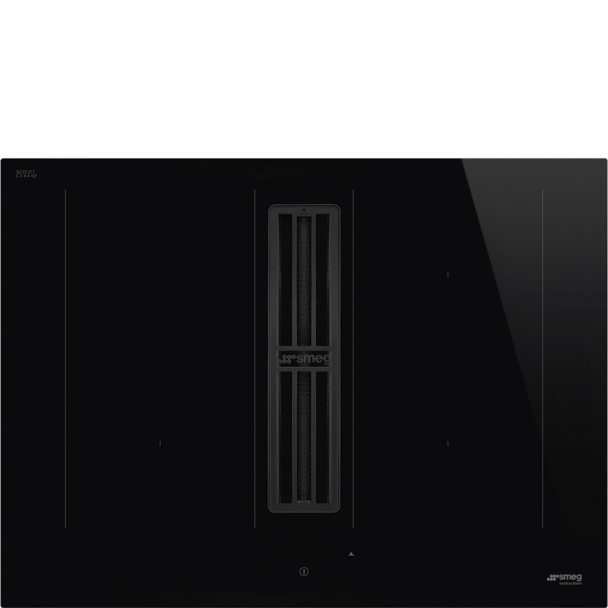 KOCHFELD-DUNSTABZUG-KOMBI HOBD472D  - Schwarz, Basics, Glas/Metall (70/23/52cm) - SMEG