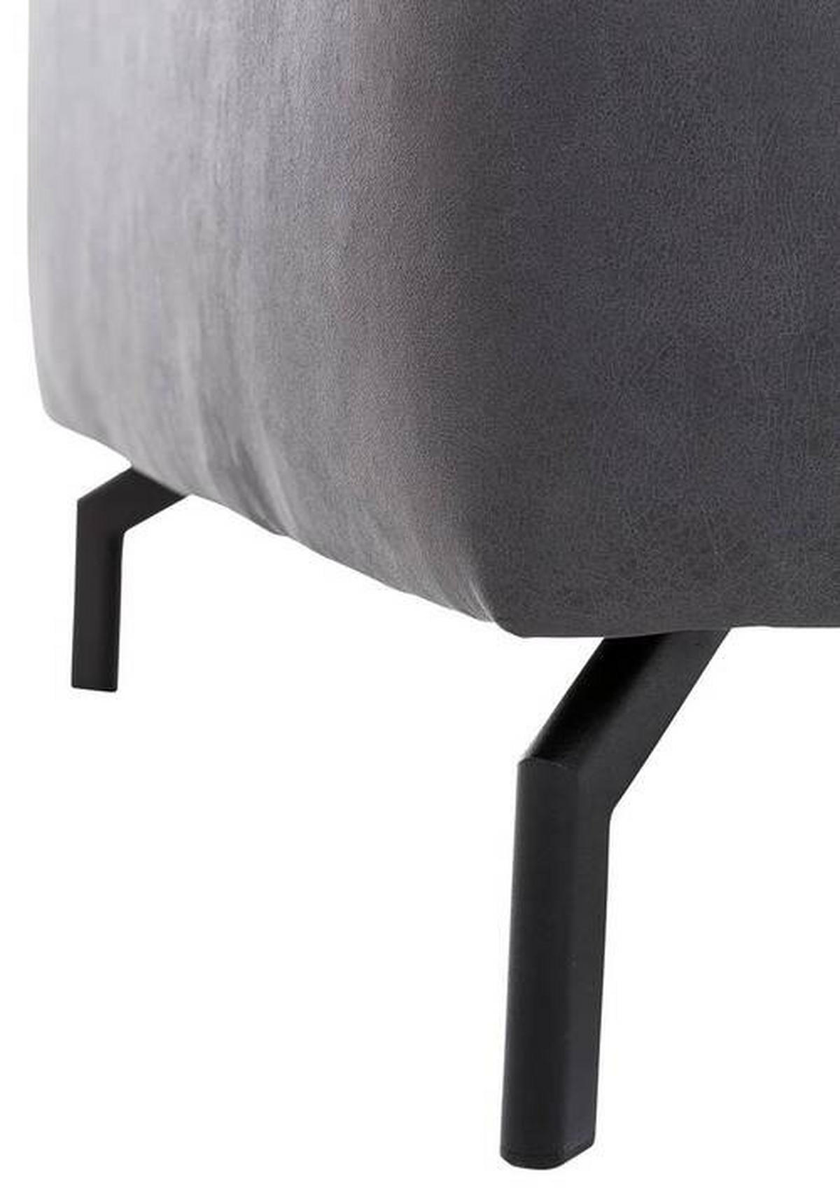ECKSOFA in Mikrofaser Dunkelgrau  - Dunkelgrau/Schwarz, Modern, Textil/Metall (305/233cm) - Trendmanufaktur