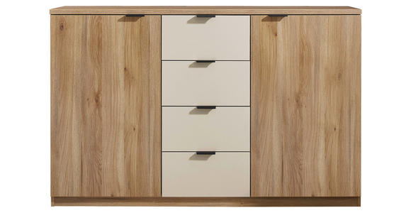 SIDEBOARD  in 140/89,5/38 cm  - Kaschmir/Eichefarben, Design, Holzwerkstoff/Metall (140/89,5/38cm) - Xora