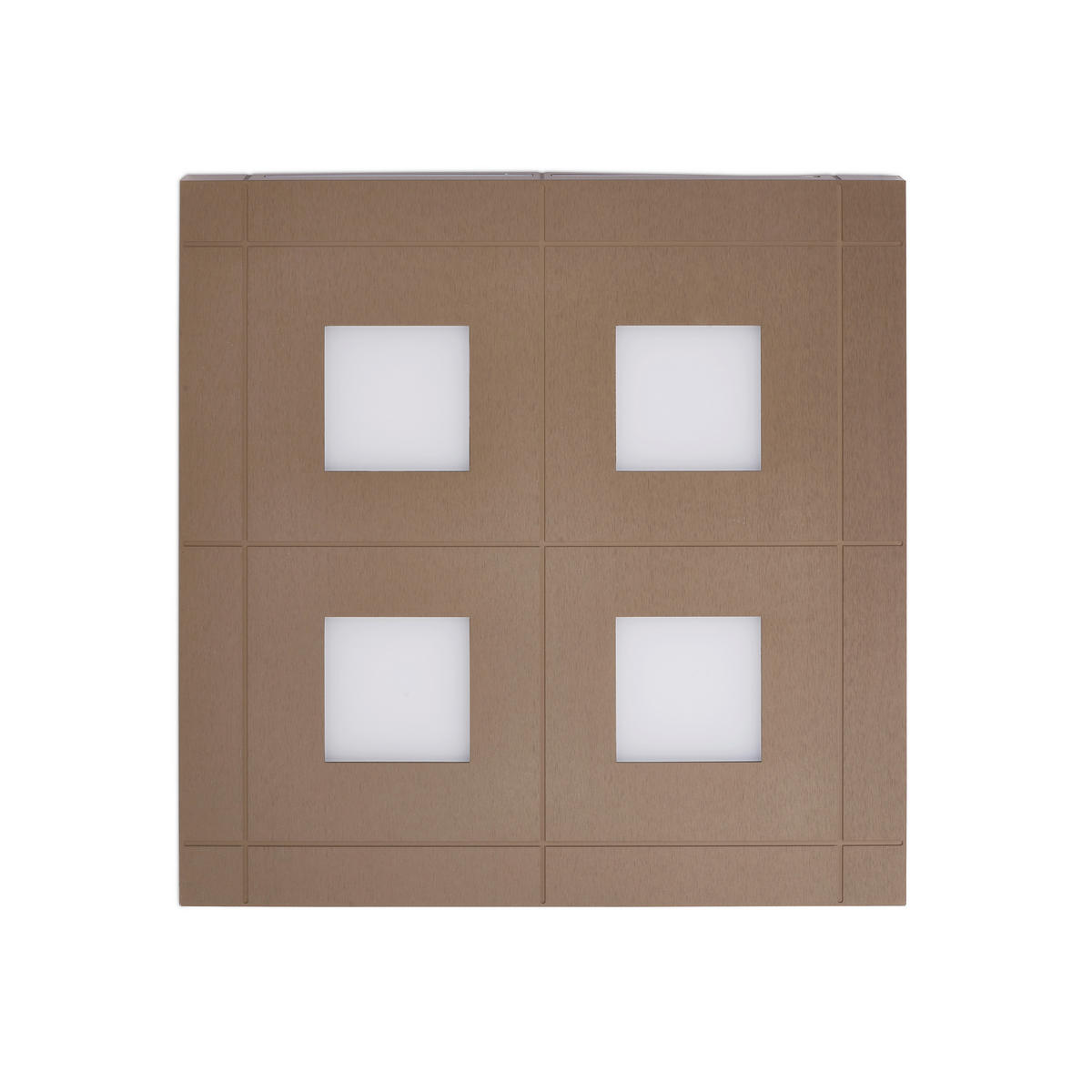 LED-DECKENLEUCHTE Aera 40/5/40 cm  - Weiß/Bronzefarben, Design, Kunststoff/Metall (40/5/40cm) - Grossmann