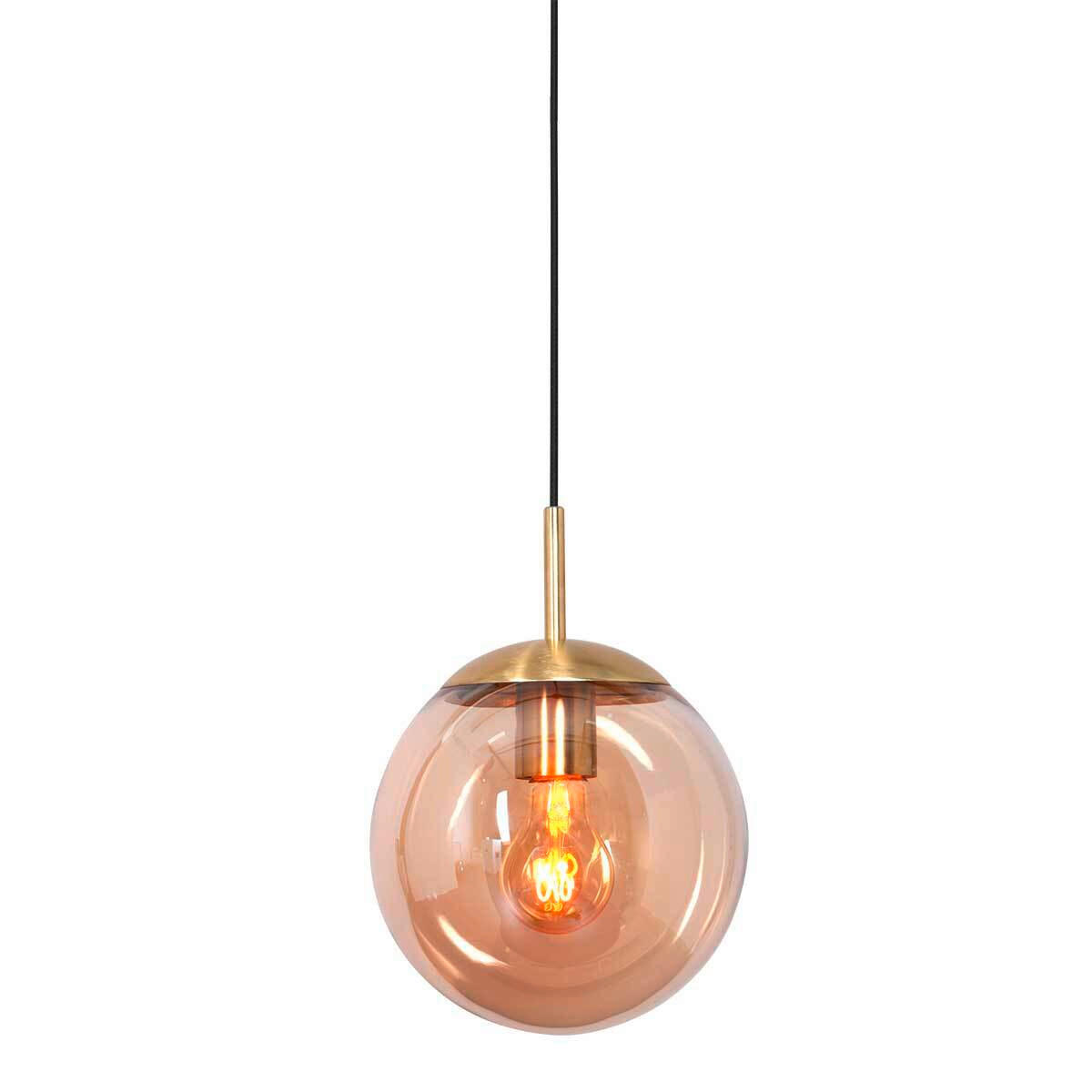 HÄNGELEUCHTE Bollique 30/180 cm - Messingfarben, KONVENTIONELL, Glas/Metall (30/180cm)