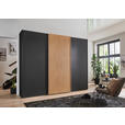 SCHWEBETÜRENSCHRANK  in Graphitfarben, Eiche Bianco  - Eiche Bianco/Graphitfarben, Design, Holzwerkstoff (300/217/67cm) - Novel