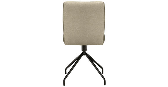 STUHL  , Stoffauswahl, Typenauswahl, Sitzfläche 360° drehbar  , Webstoff, Mikrofaser  ,  - Creme/Schwarz, Design, Textil/Metall (49/91/60cm) - Moderano