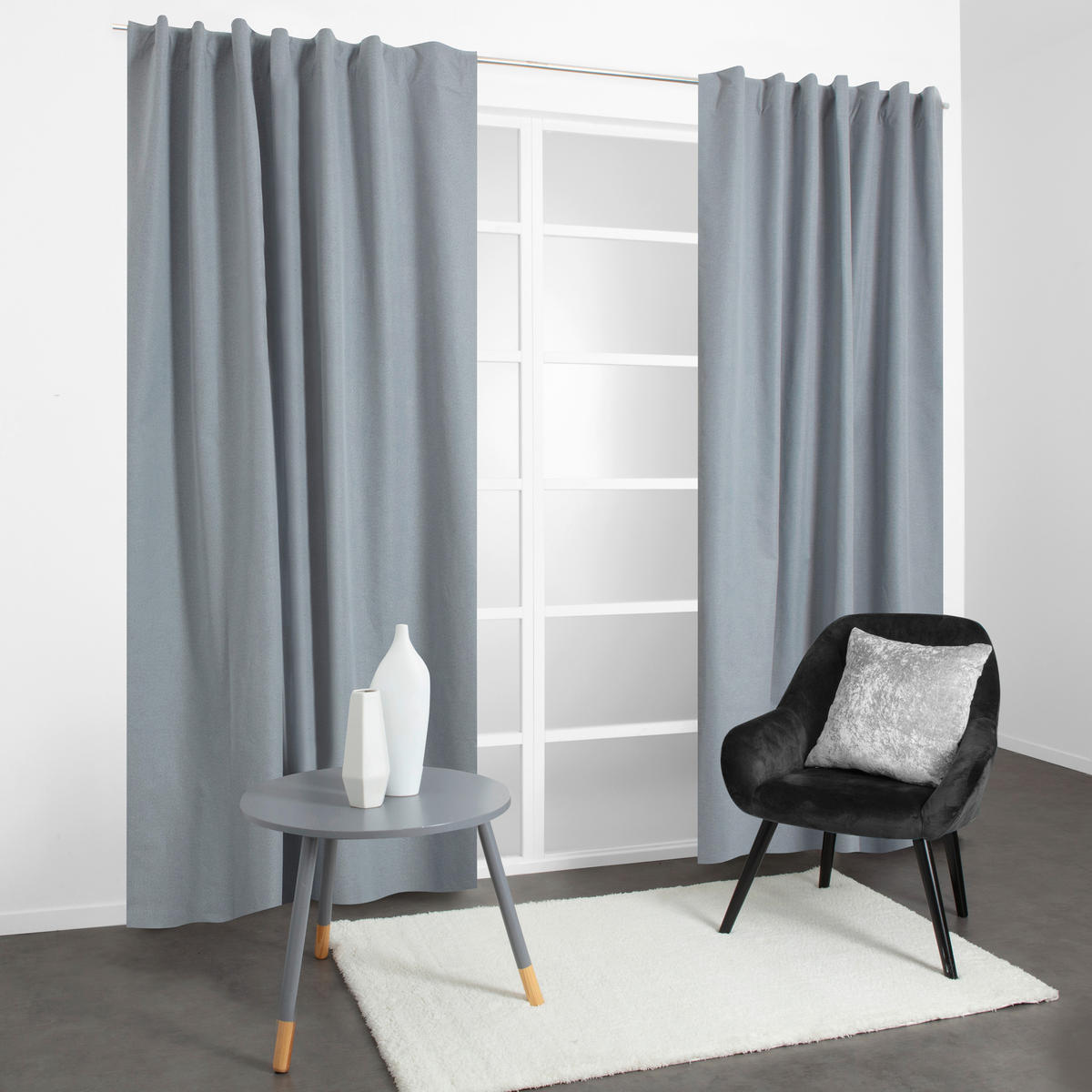 FERTIGVORHANG  black-out (lichtundurchlässig)   140/240 cm  - Grau, Basics, Textil (140/240cm)