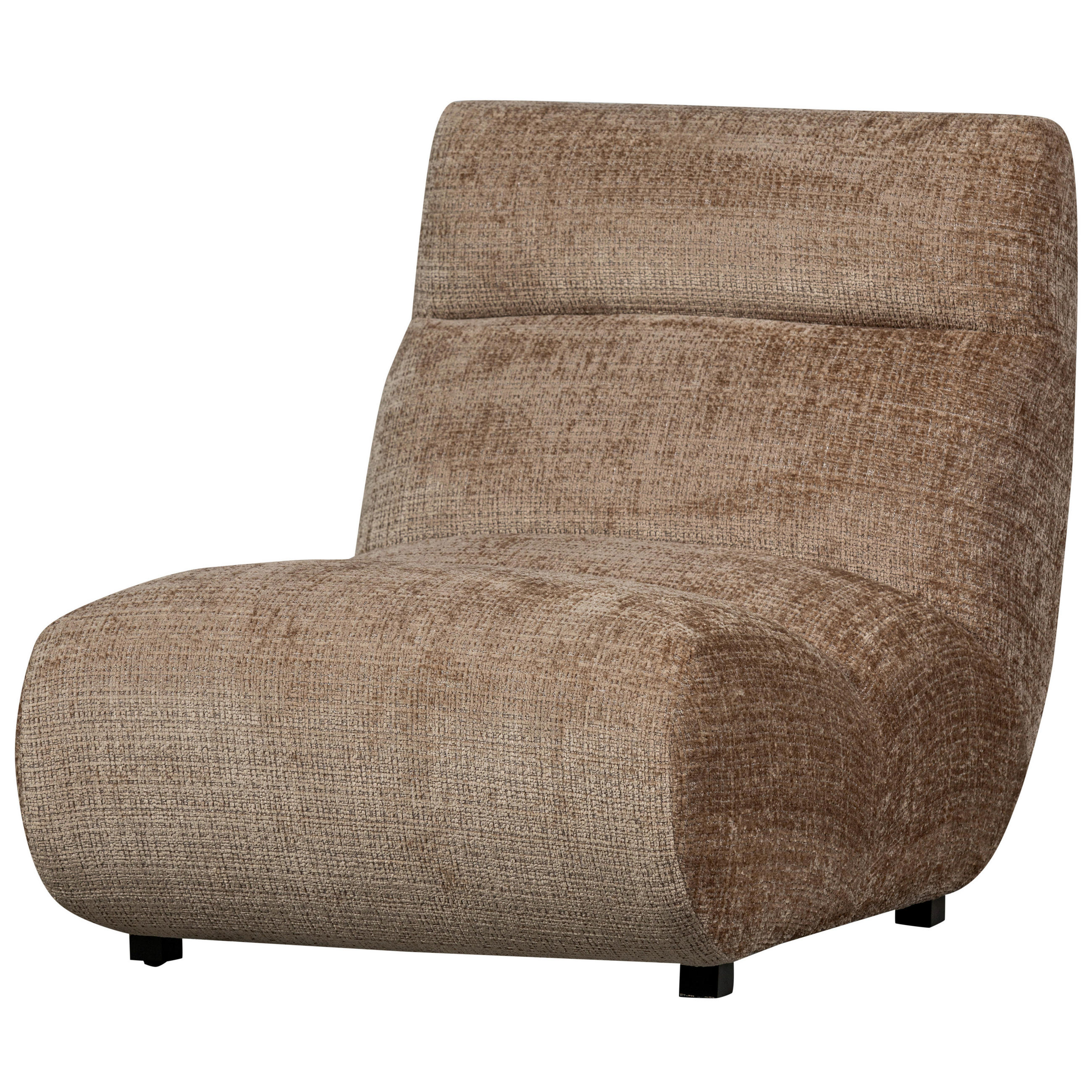 SESSEL in Chenille Beige  - Beige/Schwarz, Design, Kunststoff/Textil (75/82/96cm) - Livetastic