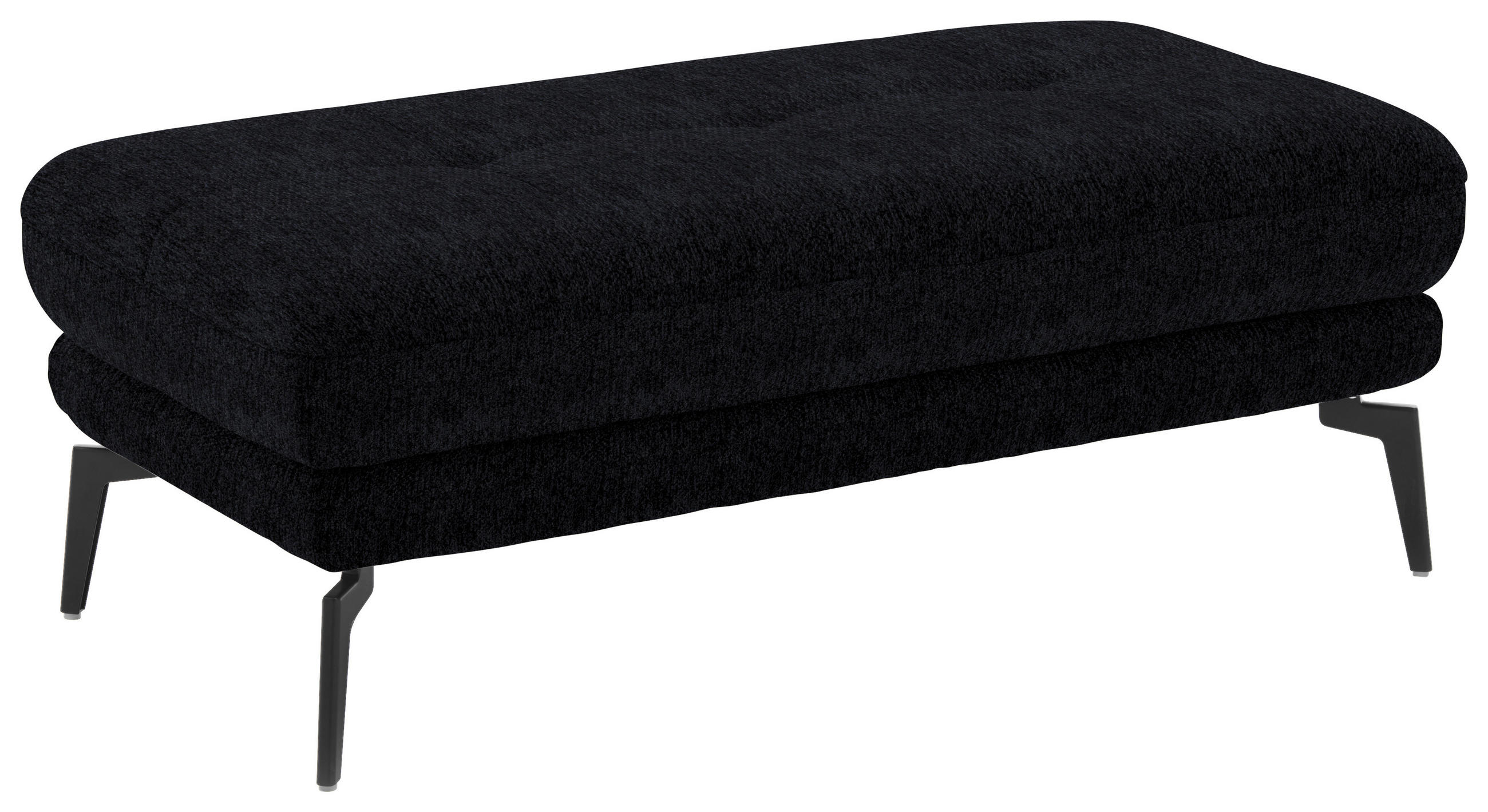 HOCKER in Textil Dunkelblau  - Schwarz/Dunkelblau, Design, Textil/Metall (132/45/68cm) - Beldomo Style