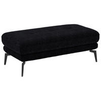HOCKER in Textil Dunkelblau  - Schwarz/Dunkelblau, Design, Textil/Metall (132/45/68cm) - Beldomo Style
