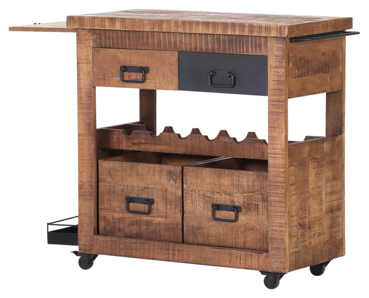 BARWAGEN Mangoholz massiv Naturfarben, Schwarz  - Schwarz/Naturfarben, KONVENTIONELL, Holz/Holzwerkstoff (97/43/85cm) - Landscape
