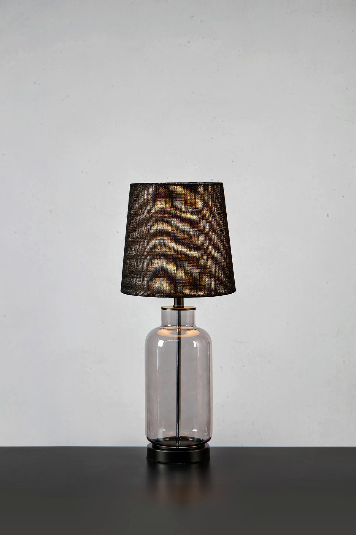 TISCHLEUCHTE 25/61 cm   - Schwarz, Basics, Glas/Naturmaterialien (25/61cm) - Markslöjd
