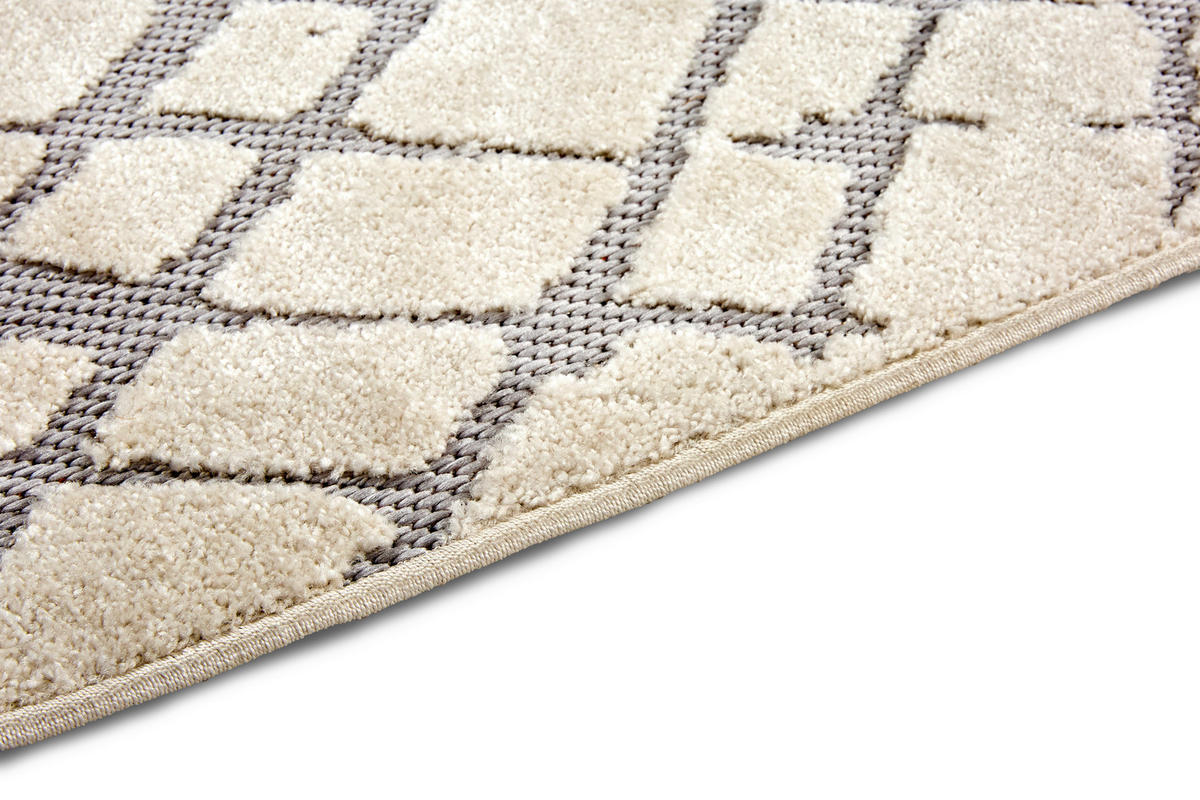 OUTDOORTEPPICH  für Terrasse und Balkon 160/230 cm Serina Grau, Weiß  - Weiß/Grau, Basics, Kunststoff (160/230cm) - Astra