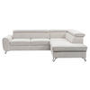 ECKSOFA in Flachgewebe Weiss  - Weiss/Schwarz, Design, Textil/Metall (250/200cm) - Stylife