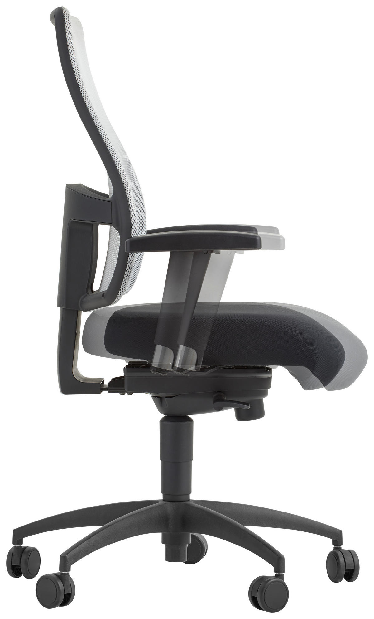 DREHSTUHL Flachgewebe Grau, Schwarz  - Schwarz/Grau, Design, Kunststoff/Textil (48/113-118/42-47cm) - Topstar