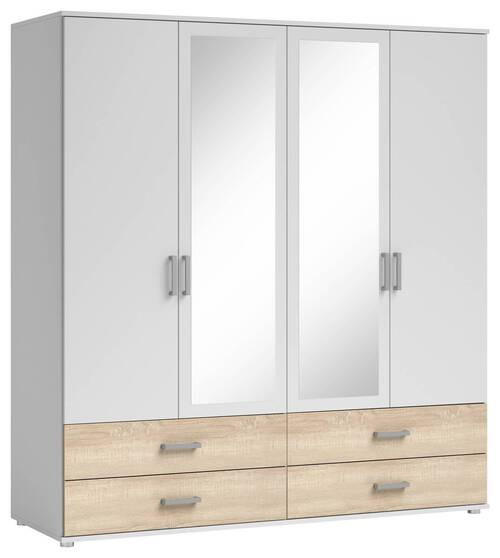 ȘIFONIER alb, stejar Sonoma  - stejar Sonoma/alb, Konventionell, plastic/sticlă (180/190/51cm) - Carryhome