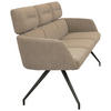 SITZBANK 200/91/70 cm Webstoff Schwarz, Graubraun  - Graubraun/Schwarz, Design, Textil/Metall (200/91/70cm) - Dieter Knoll