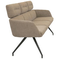 SITZBANK 200/91/70 cm Webstoff Schwarz, Graubraun  - Graubraun/Schwarz, Design, Textil/Metall (200/91/70cm) - Dieter Knoll