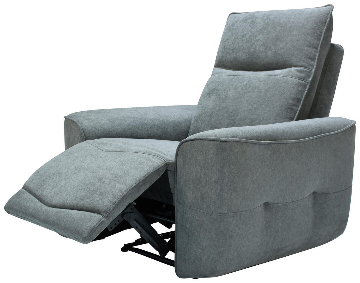 SCAUN DE RELAXARE in metal, textil gri  - negru/gri, Konventionell, metal/textil (100/99/96cm) - Celina Home