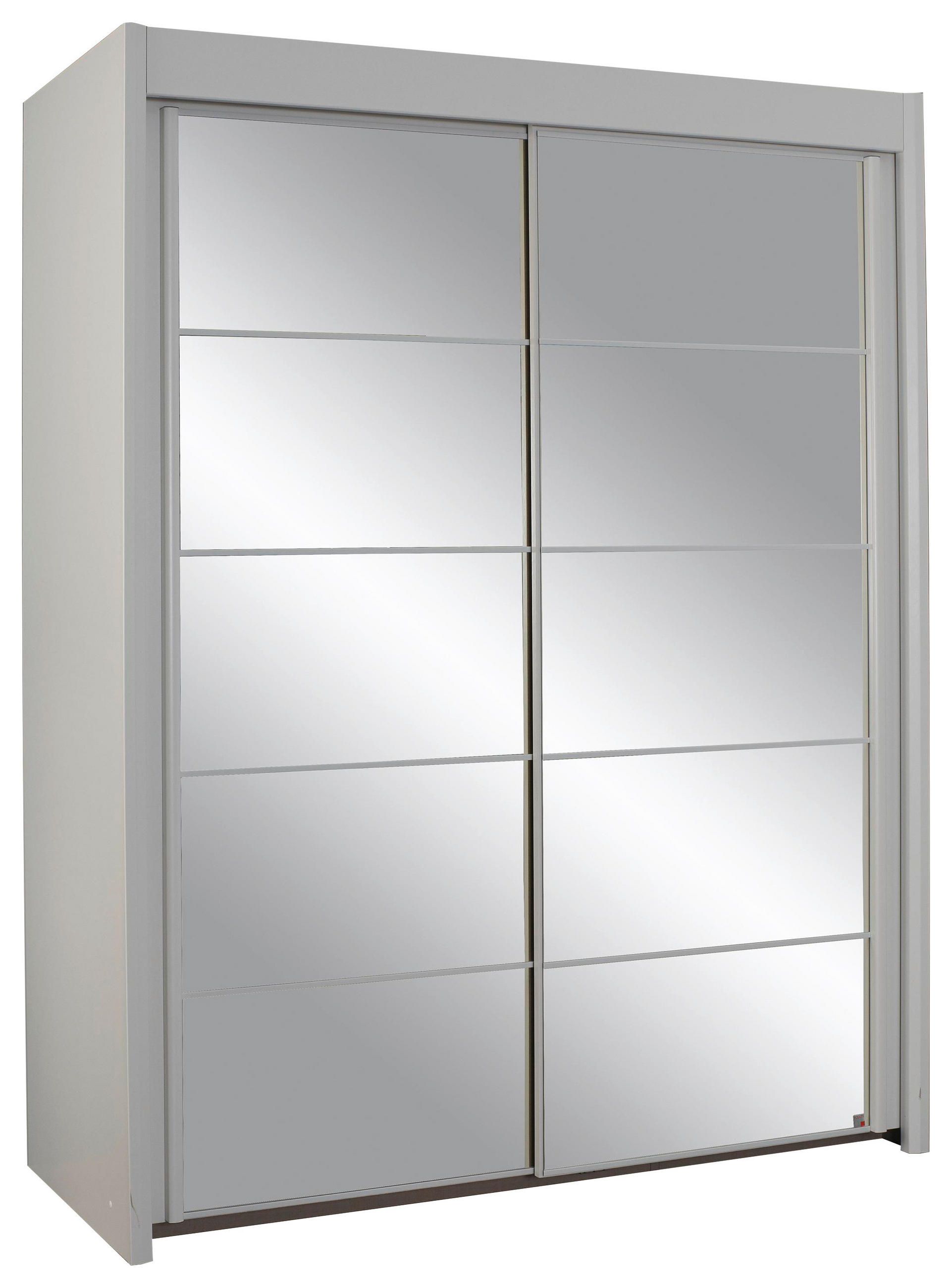 SCHWEBETÜRENSCHRANK 151/235/65 cm 2-türig Weiß  - Weiß, Basics, Glas/Holzwerkstoff (151/235/65cm) - Cantus