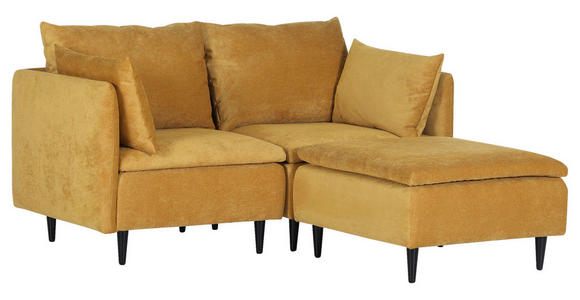 SOFAELEMENT Flachgewebe Senfgelb - Senfgelb/Schwarz, KONVENTIONELL, Holz/Textil (83/72/83cm) - Carryhome