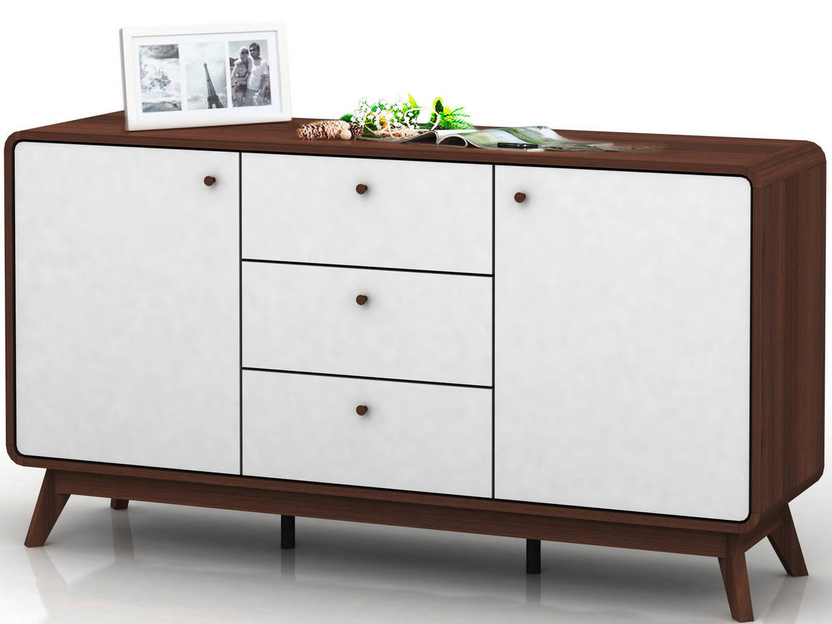 SIDEBOARD 140/75/39 cm  - Walnussfarben/Weiß, Design, Holz/Holzwerkstoff (140/75/39cm) - MID.YOU