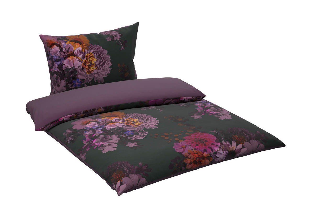 WENDEBETTWÄSCHE 2-teilig Satin 140/200 cm  - Aubergine, KONVENTIONELL, Textil (140/200cm) - Esposa