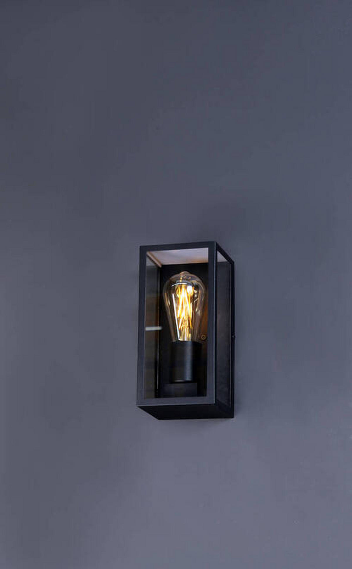 AUßENWANDLEUCHTE Karo 11/23,6/11 cm   - Klar/Schwarz, Basics, Glas/Metall (11/23,6/11cm)